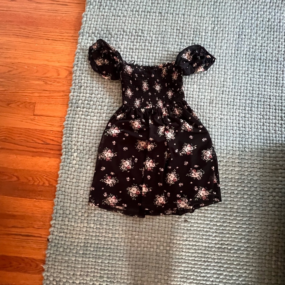 Hollister Dress with Black and Pink Floral Design